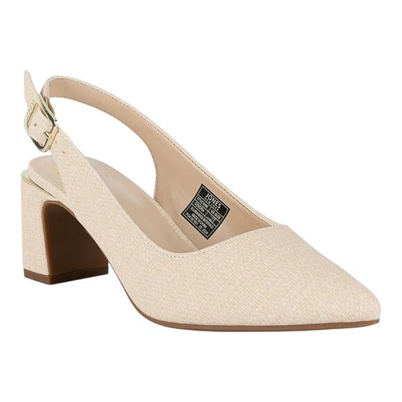 Jones New York Women's Cendra Block Heel Slingback Pumps Beige Size 8 1/2 - Picture 1 of 4